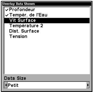 EAGLE SEAFINDER 320DF - Données de superposition - 1