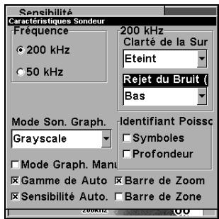 EAGLE SEAFINDER 320DF - Section 4: Options de réglages du sondeur &amp; autres caractéristiques - 2