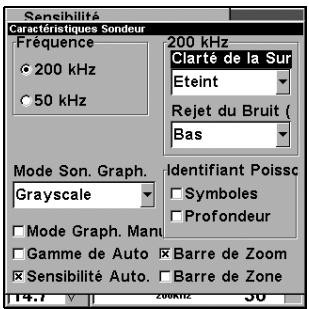 EAGLE SEAFINDER 320DF - Pour régler le niveau de la clarté de surface : - 1