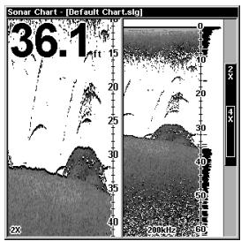 EAGLE SEAFINDER 320DF - Écran partagé - 1