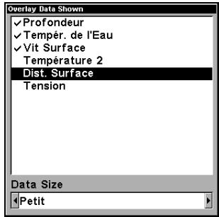 EAGLE SEAFINDER 320DF - Données de superposition - 2