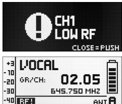 AKG DSR 700 - Status & Warning Messages - 3