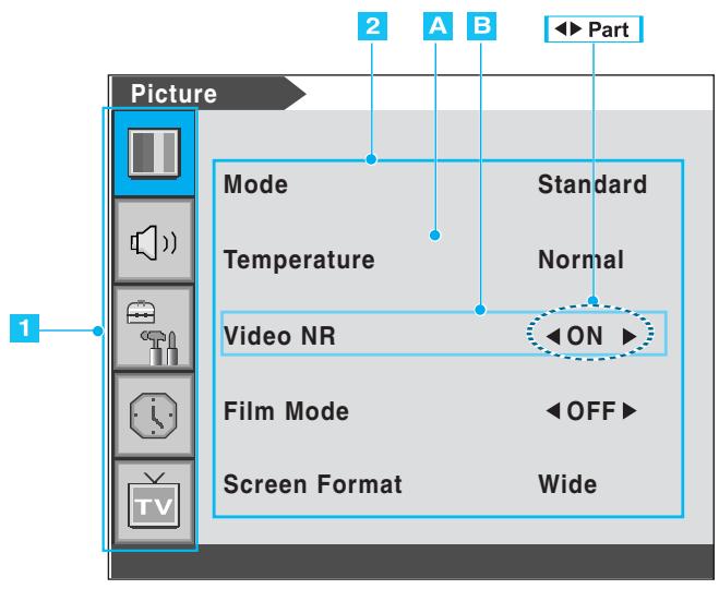 INFOCUS TD40 PAL - EXAMPLE du menu OSD - 1