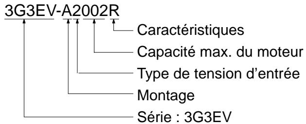 OMRON SYSDRIVE 3G3EV - Vérification du produit à la livraison - 3