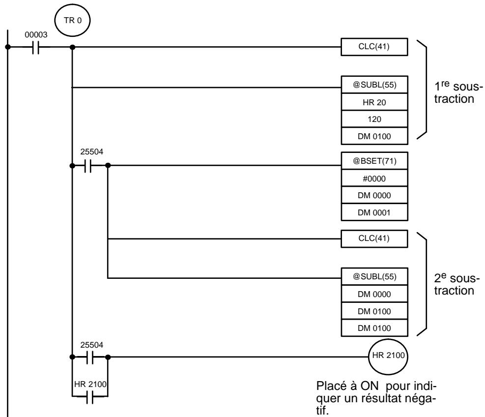 OMRON CQM1 - 5-20-8 DOUBLE BCD subtract - soustraction BCD à DOUBLE longueur - subl(55) - 1