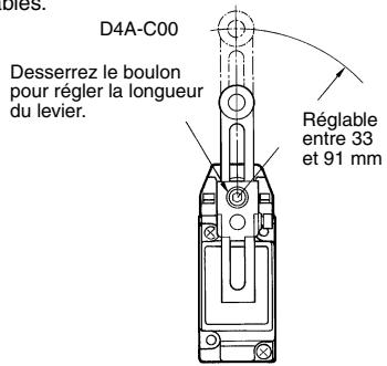 OMRON D4A-N - Positions de la tête et du levier - 7