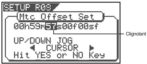 FOSTEX VF80 - Sélectionnez "Mtc Offset Set" dans le menu de sélection et pressez le bouton [ENTER/YES]. - 1