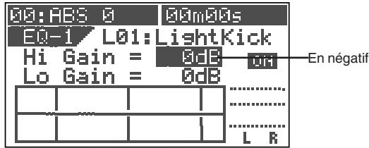 00:ABS 0 00m00s EQ-1 L01:LightKick Hi Gain = 0dB ON Lo Gain = 0dB En négatif .......... .......... .......... L R