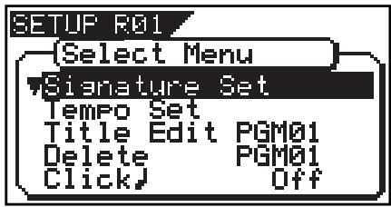 FOSTEX VF80 - Pressez le bouton [SETUP] pour passer en mode de configuration. - 1