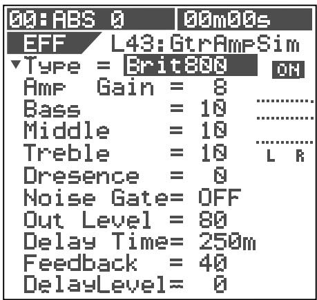 FOSTEX VF80 - - Paramètres des effets par insertion - 1