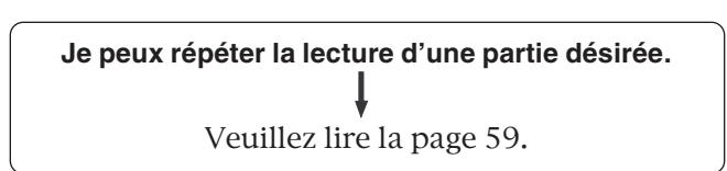Je peux répéter la lecture d'une partie désirée. ↓ Veuillez lire la page 59.