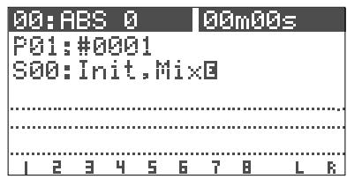 00:ABS 0 00m00s P01:#0001 S00:Init,Mix0 I 2 3 4 5 6 7 8 L R
