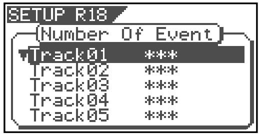 SETUP R18 (Number Of Event) Track01 *** Track02 *** Track03 *** Track04 *** Track05 ***