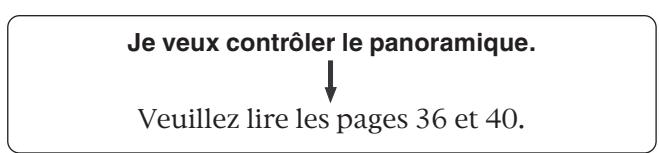 Je veux contrôler le panoramique. ↓ Veuillez lire les pages 36 et 40.