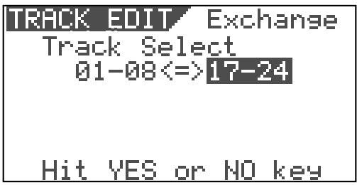 FOSTEX VF80 - Utilisez le bouton [CURSOR▶] pour négativer (et faire clignoter) le champ de droite et utilisez la molette [JOG] pour sélectionner les pistes de destination. - 3