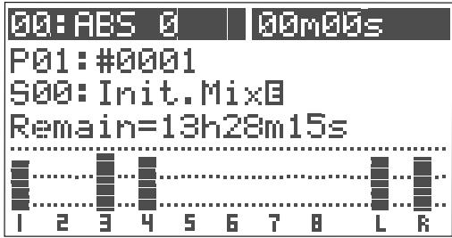 00: ABS 0 00m00s P01: #0001 S00: Init.Mix0 Remain=13h28m15s I 2 3 4 5 6 7 8 L R