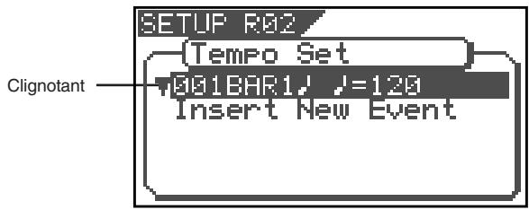 SETUP R02 Tempo Set Clignotant 1001BAR1, J=120 Insert New Event