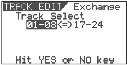 FOSTEX VF80 - Utilisez la molette [JOG] pour sélectionner "Exchange" puis pressez le bouton [ENTER/YES]. - 1