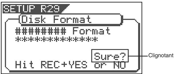 FOSTEX VF80EX - Sélectionner le type de format avec le bouton [CURSOR / ]. Puis pressez le bouton [ENTER/YES]. - 1