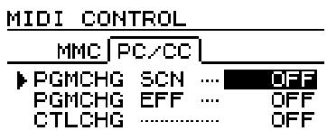 TASCAM 788 - Activation / désactivation du changement de programme - 1