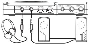 TASCAM CD-BT1MKII - Sortie vers un casque et des appareils externes - 1