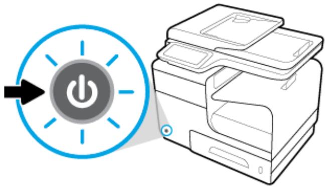 HP PAGEWIDE 477DW - Mise sous tension du périphérique - 2