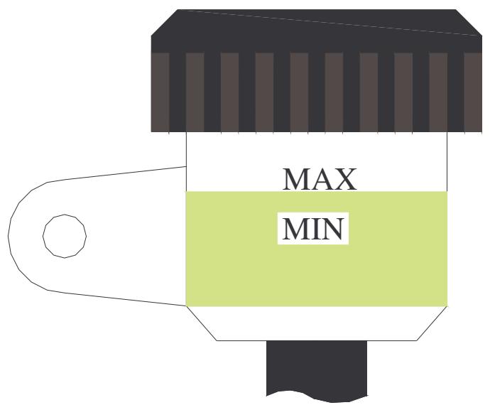 SCORPA TYS125F - Contrôle du niveau de liquide de frein : - 1