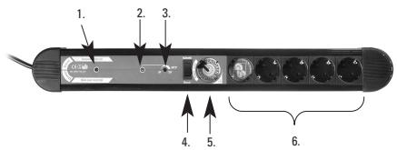 VIVANCO 6-SOCKET MASTER-SLAVE MULTIPLE POWER OUTLET - Presa Multipla Master Slave - 1