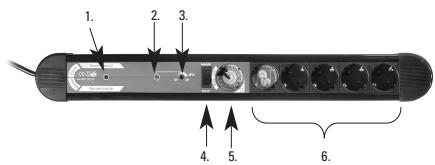 VIVANCO 6-SOCKET MASTER-SLAVE MULTIPLE POWER OUTLET - vivanco - 1