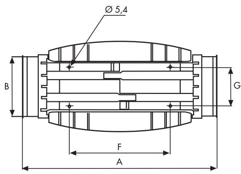 UNELVENT EXTRACTEUR DE CONDUIT TD-MIXVENT SILENT - Dimensions (mm) - 1