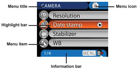 AIPTEK POCKET DV 6800 LE - Menu illustration - 1
