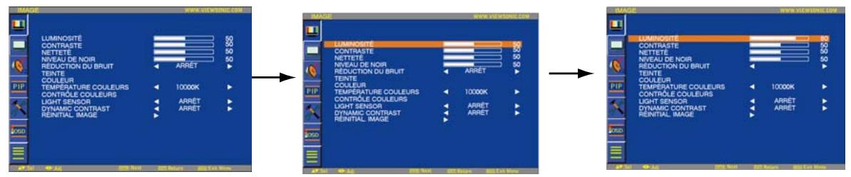 VIEWSONIC CD4233 - Contrôles OSD (On-Screen-Display) - 2