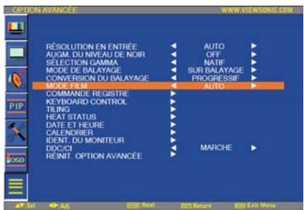 VIEWSONIC CD4233 - CONVERSION DU BALAYAGE \*: INPUT HDMI, DVI-D (MODE-HD), S-VIDEO, VIDEO seulment - 1