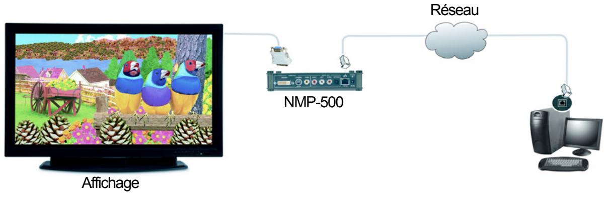 VIEWSONIC NMP-500 - RELIER LE NMP-500 À UN AFFICHAGE - 1