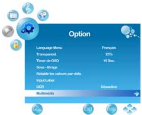 VIEWSONIC VT2730 - Dans le menu “Option” vous pouvez définir les fonctions suivantes : - 1