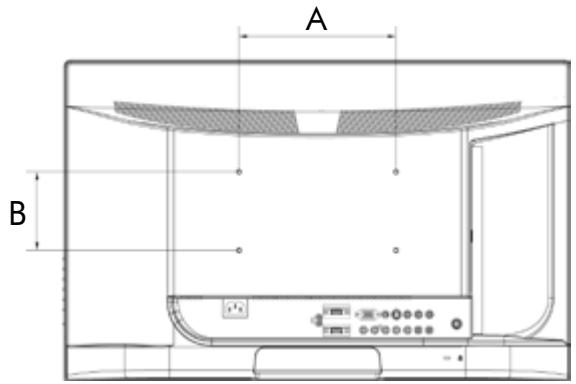 VIEWSONIC VT2730 - Sécifi cations du kit de montage mural (VESA) - 1