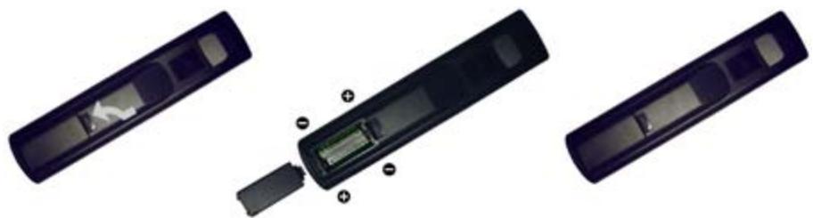 VIEWSONIC VT2730 - Insertion des batteries de la télécommande - 1