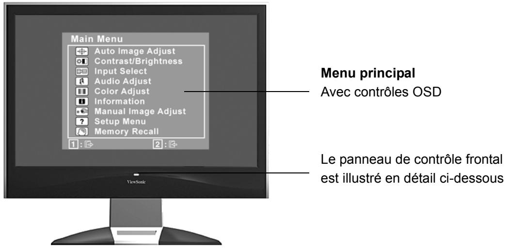 VIEWSONIC VX1932WM-LED - Réglage de l'image à l'écran - 1