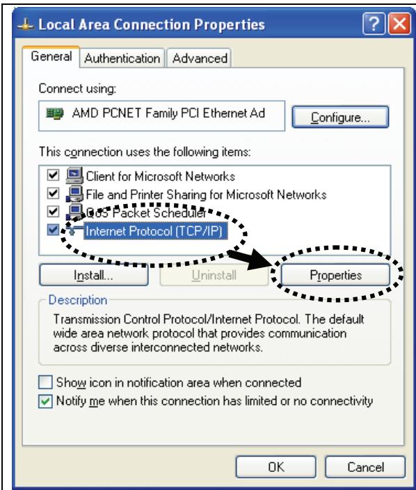 VIEWSONIC WPG-360 - 2-3-1 Paramétrage de l'adresse IP de Windows XP: - 1