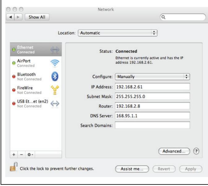 VIEWSONIC WPG-360 - 2-3-3 Paramétrage de l'adresse IP - Macintosh: - 2
