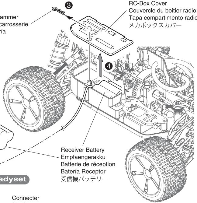 KYOSHO HALF 8 GP MINI INFERNO ST 09 - Charging Receiver Battery Das Laden des Empfaengerakkus Charger la batterie du récepteur Carga Batería Receptor - 1