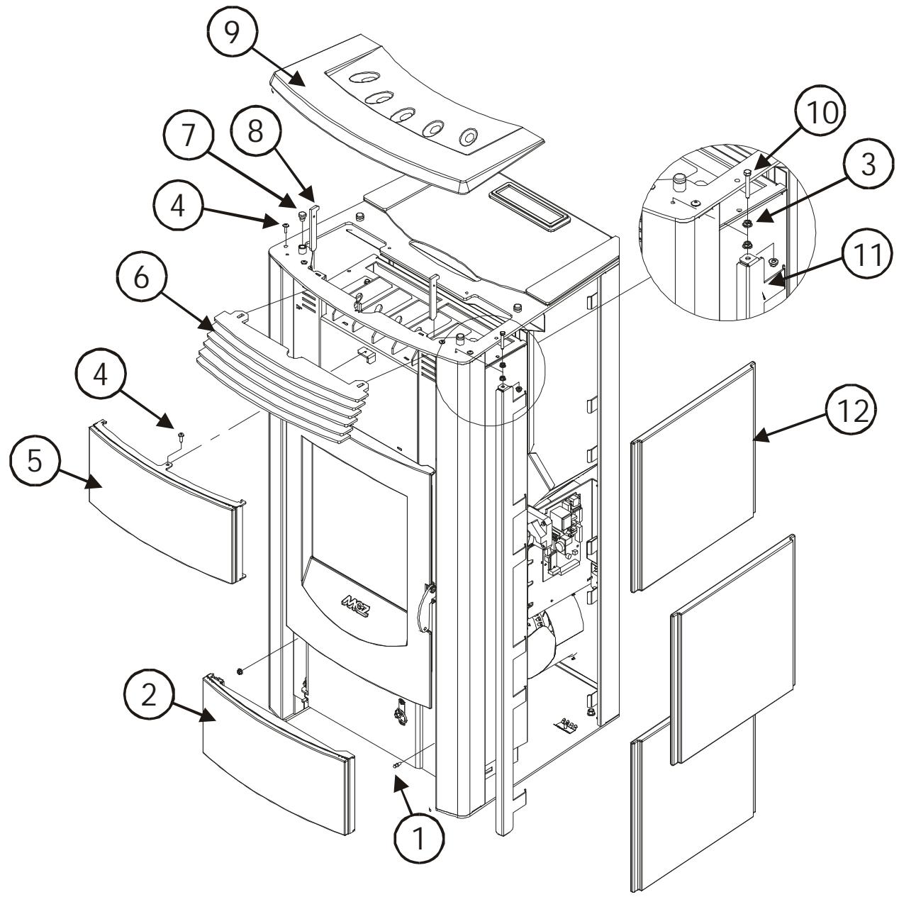 MCZ POLAR AIR - Habillages en céramique NOVA AIR et MULTIAIR - 1