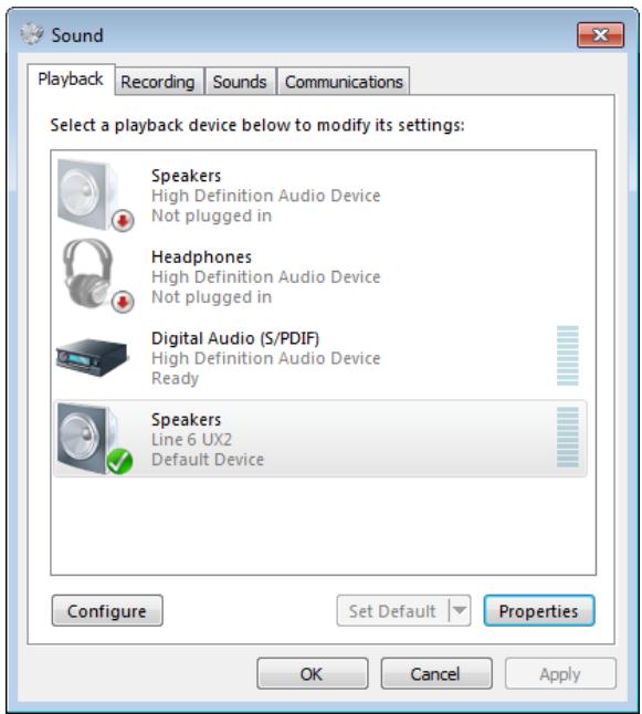 LINE 6 POD FARM 2 - Windows® avec l'interface Line 6 comme périphérique audio par défaut - 2