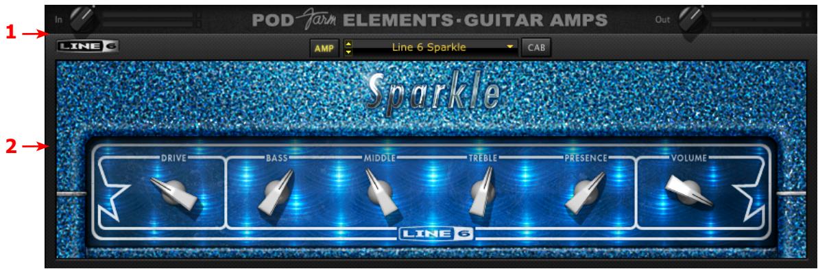 LINE 6 POD FARM 2 - Plug-Ins POD Farm Elements - Interface utiliseur - 1