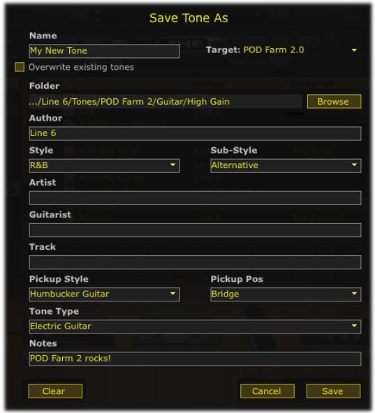 LINE 6 POD FARM 2 - Sauvegarde d'un Preset de son - 2