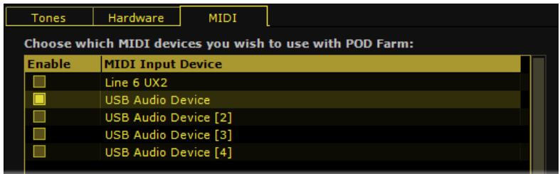 LINE 6 POD FARM 2 - Configuration de POD Farm 2 pour sa gestion par MIDI - 3