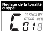 COBRA CXR750C - réglages de tonalité d'appel - 2