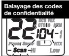 COBRA CXR750C - Pour balayer les codes de confidentialité: - 2
