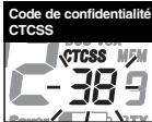 COBRA CXR750C - Pour selectionner un code de confidentialité CTCSS: - 1