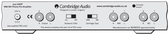 CAMBRIDGE AUDIO AZUR 540P - Raccordements du panneau arrière - 2
